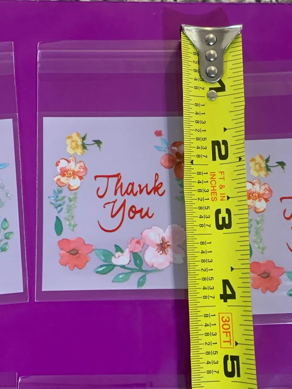 Floral 'Thank You' Bags - Coral & Green